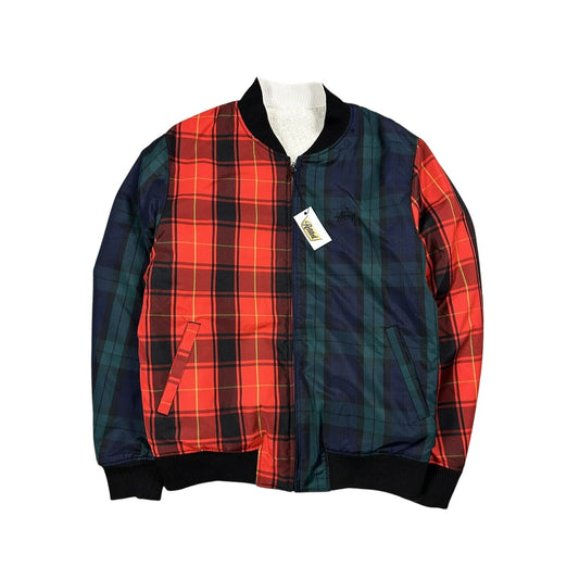 Stussy Sherpa bomber jacket reversible fleece tartan