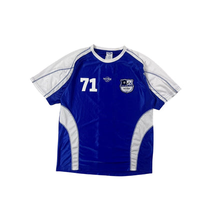 Hard Rock Cafe vintage football jersey blue flags soccer