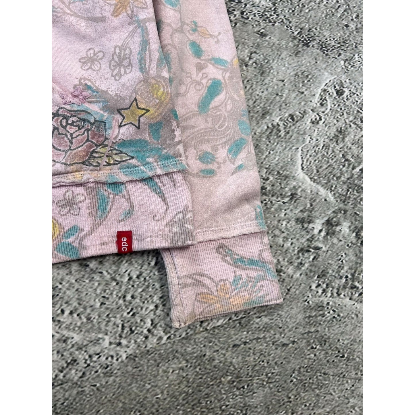 Y2K zip hoodie pink edc esprit Ed Hardy style