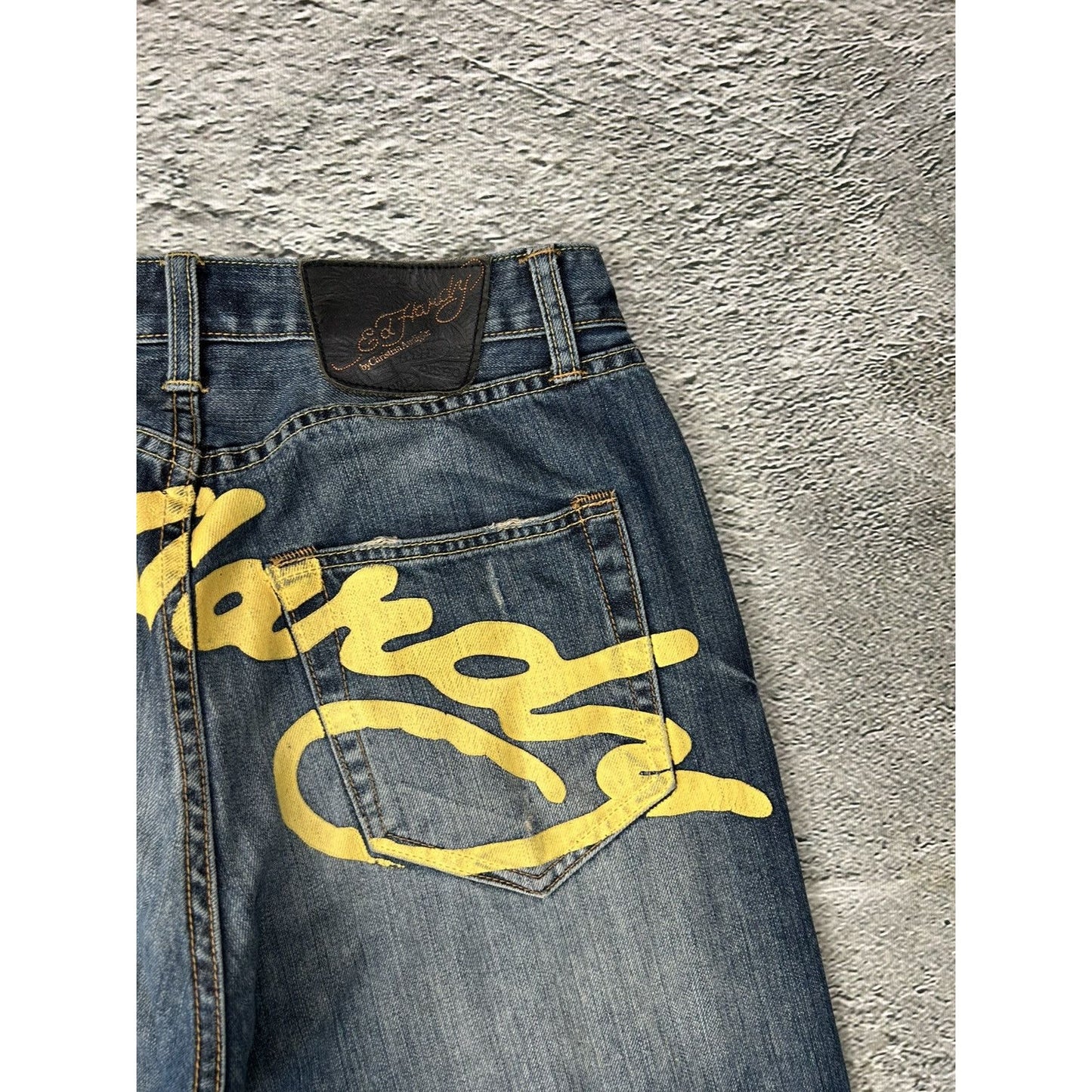 Ed Hardy Christian Audigier vintage jeans big logo pants