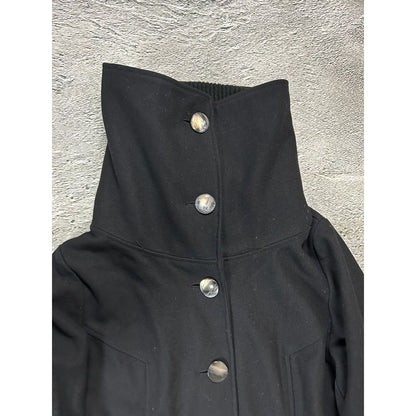 Minus coat black wool viscose leather