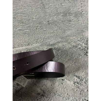 Diesel belt silver big buckle purple leather