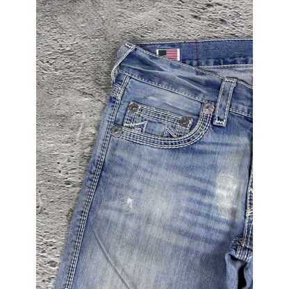 True Religion blue jeans white thick stitching Y2K Bobby