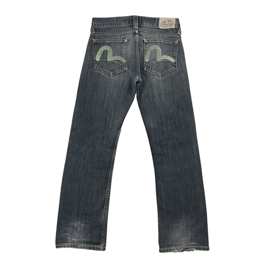Evisu x Puma jeans vintage grey bootcut mint seagulls