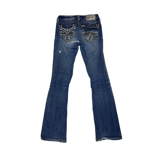 Miss Me flared bootcut white stitching denim vintage y2k