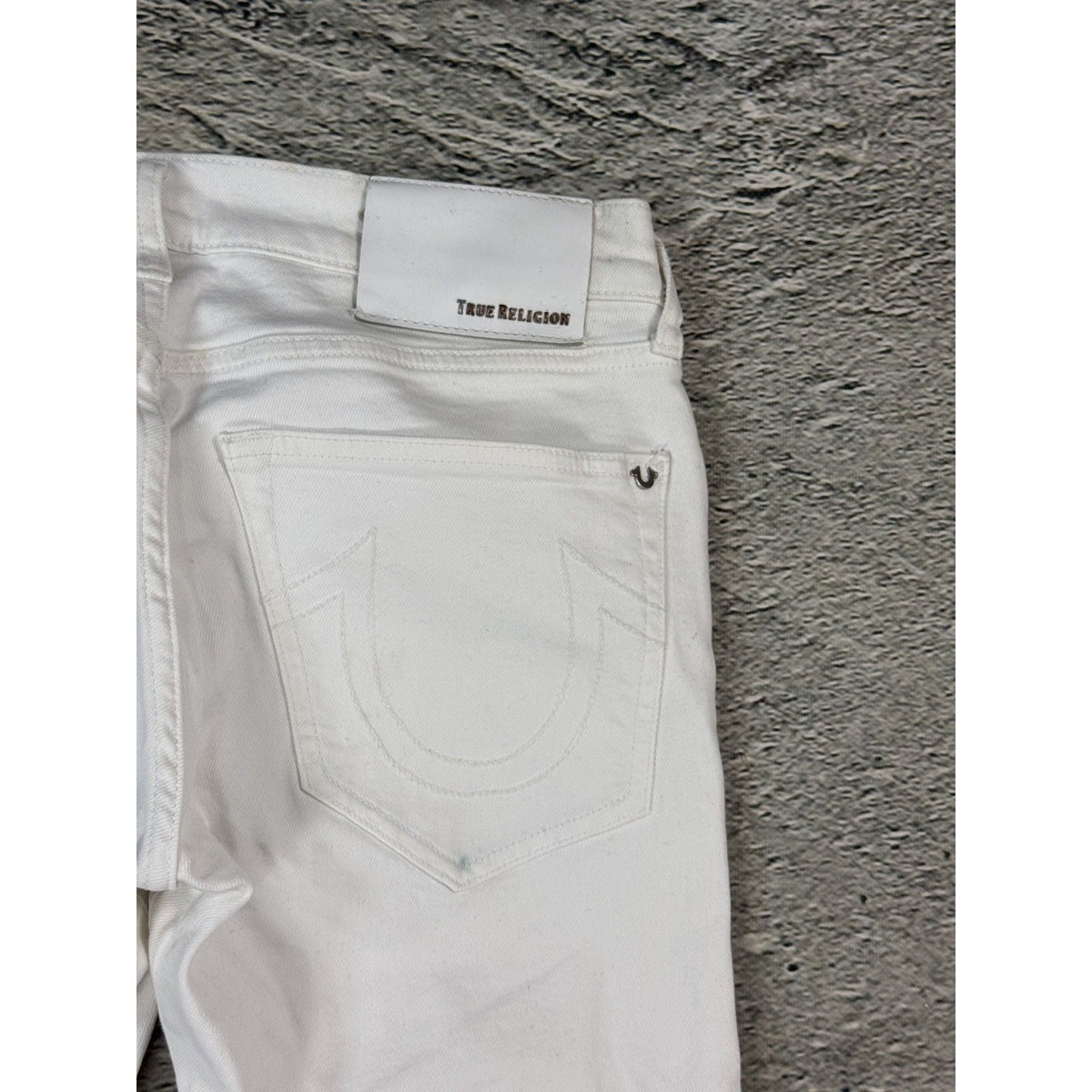 True Religion jeans biker rocco white washed Y2K slim skinny