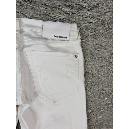 True Religion jeans biker rocco white washed Y2K slim skinny