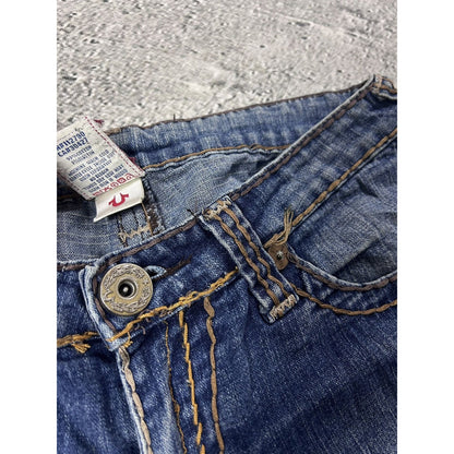 True Religion jeans vintage flared bootcut brown stitching