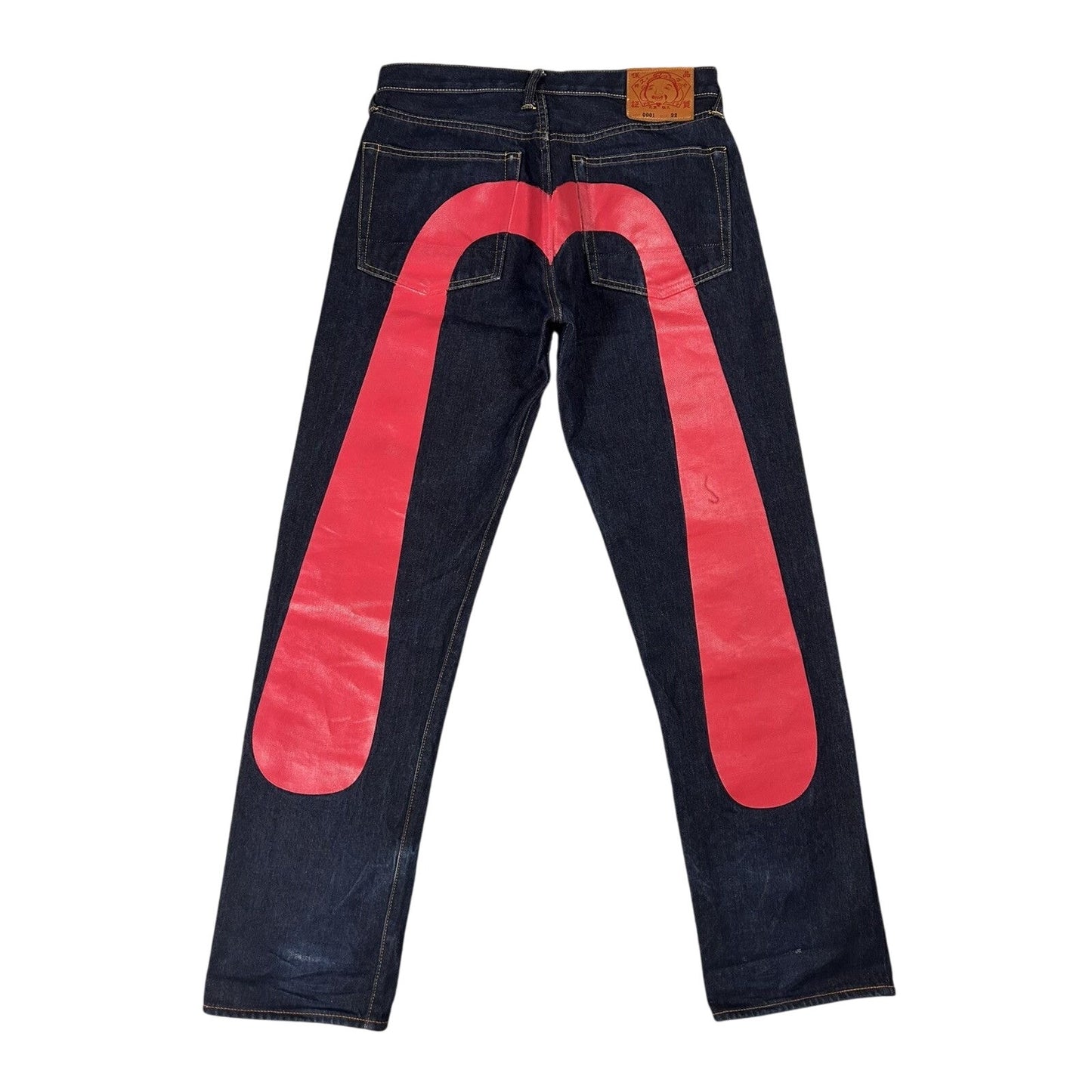 Evisu jeans daicock big logo red selvedge denim