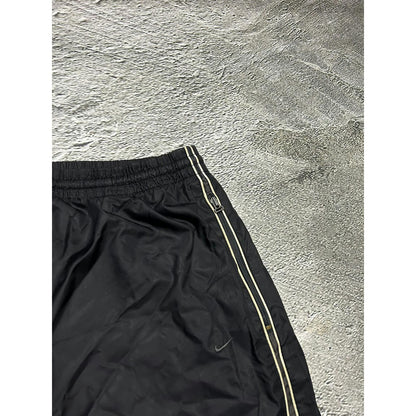 Nike vintage black nylon track pants small swoosh drill Y2K