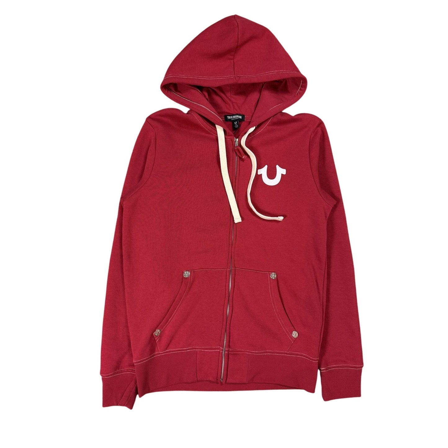 True Religion vintage red zip hoodie logo Y2K