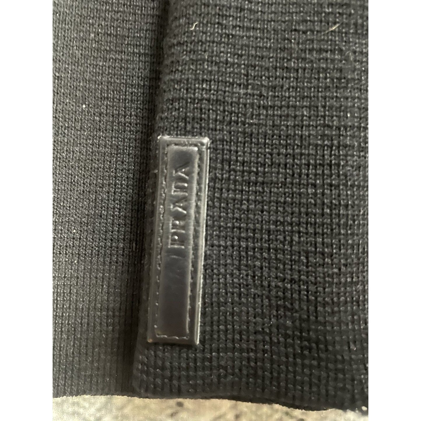 Prada big logo wool zip knit sweter nylon pull-over