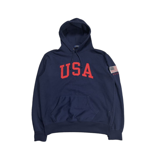 Polo Ralph Lauren hoodie USA flag big logo navy Chief Keef