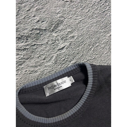 Yves Saint Laurent vintage YSL Gray Blue sweater small