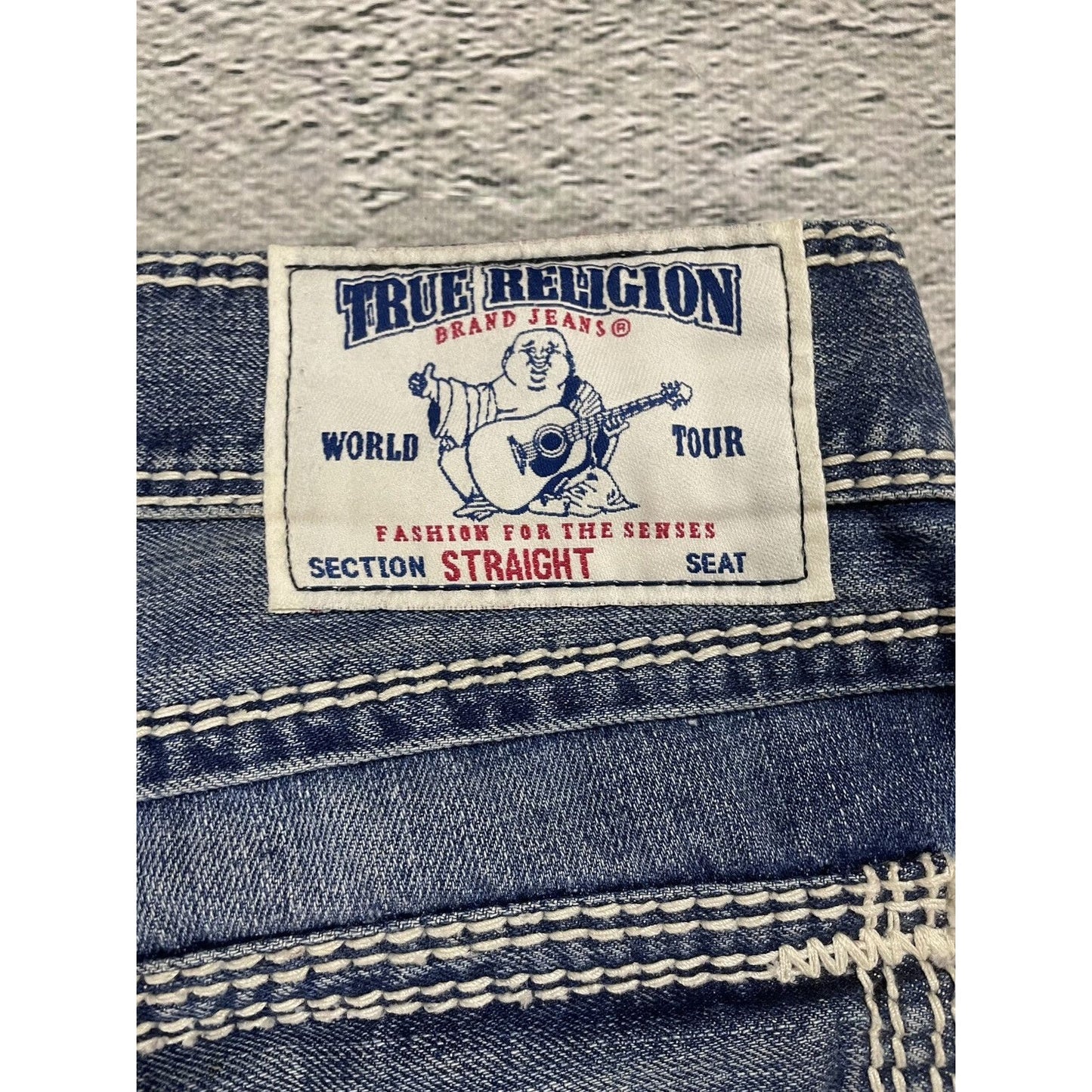 True Religion jeans vintage Straight denim Mega T stitching