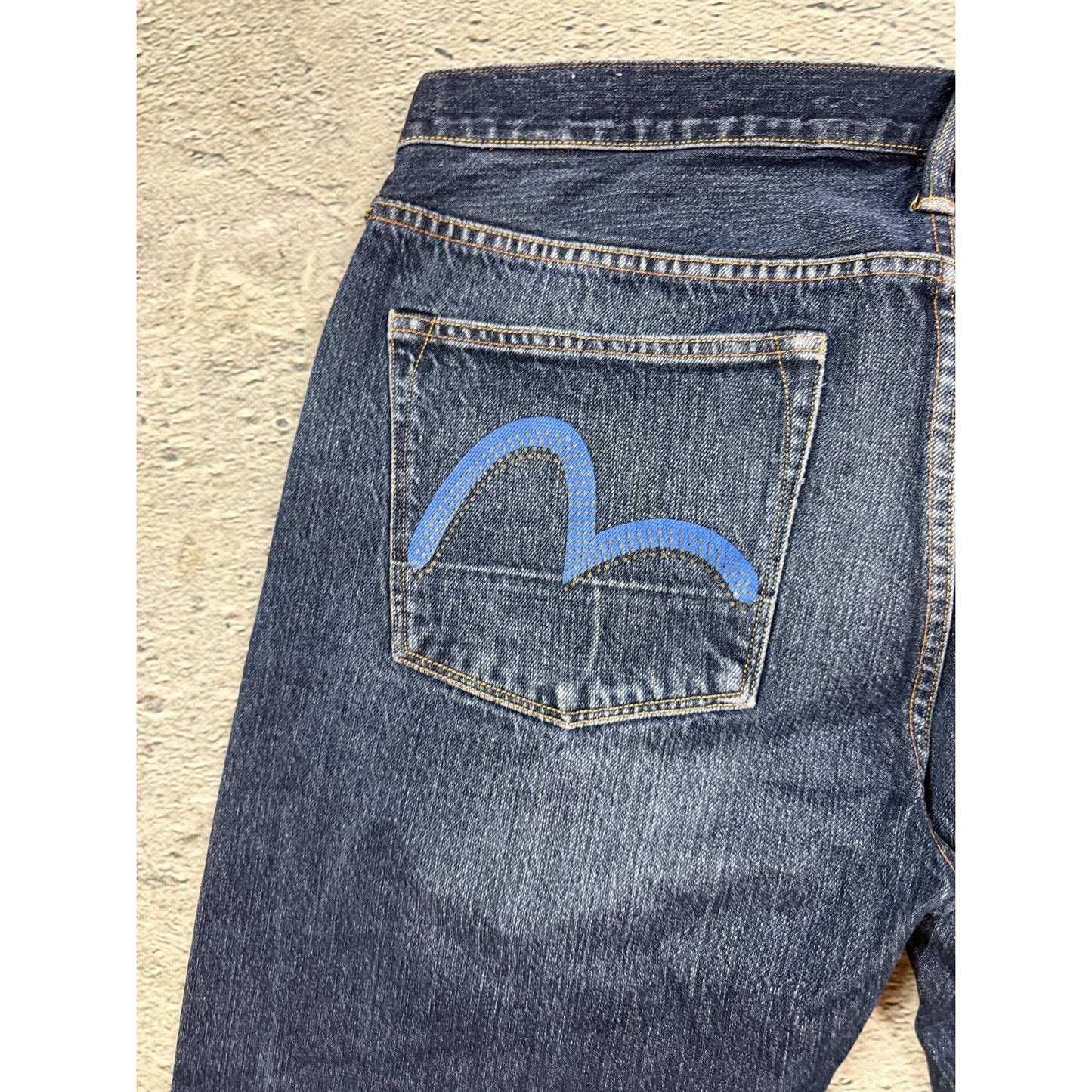 Evisu jeans vintage navy blue seagulls Genes