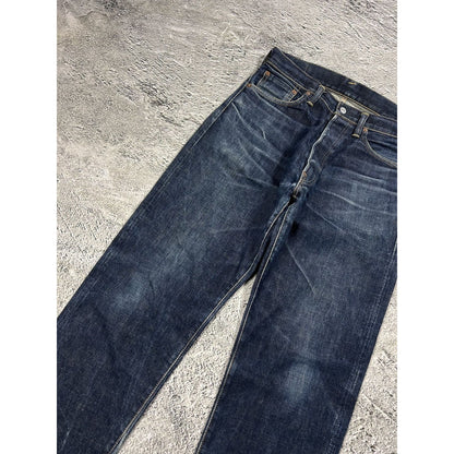 Evisu jeans vintage selvedge black baby blue daicock logo