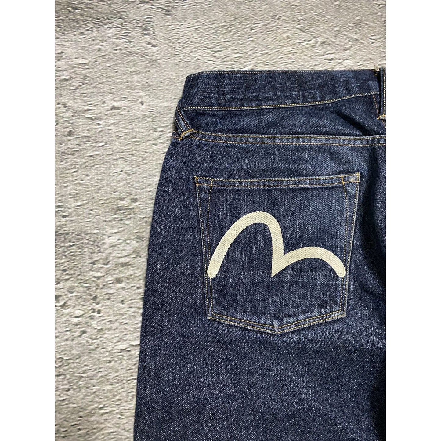 Evisu jeans vintage navy white seagulls selvedge