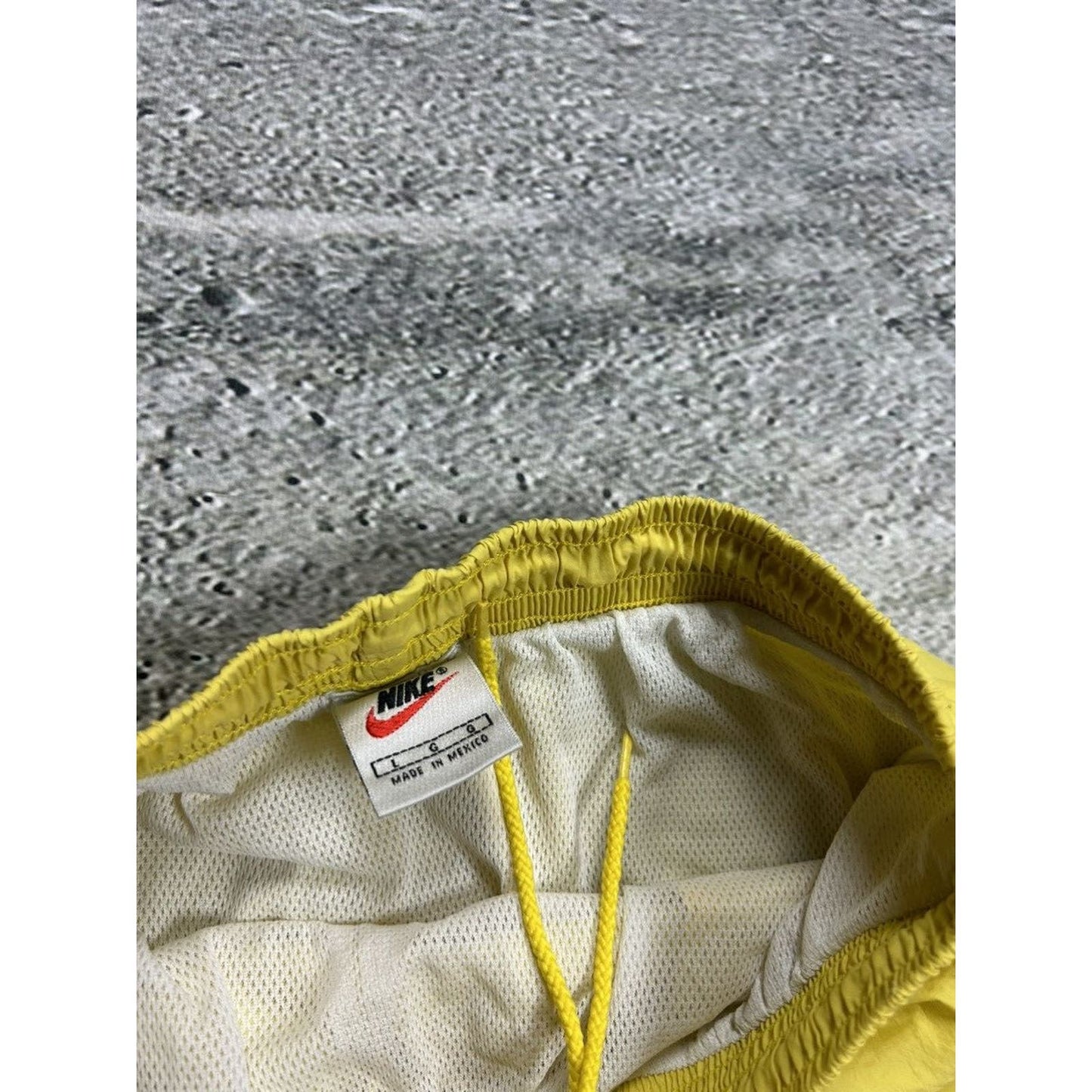 Nike vintage yellow shorts small swoosh 90s track pants