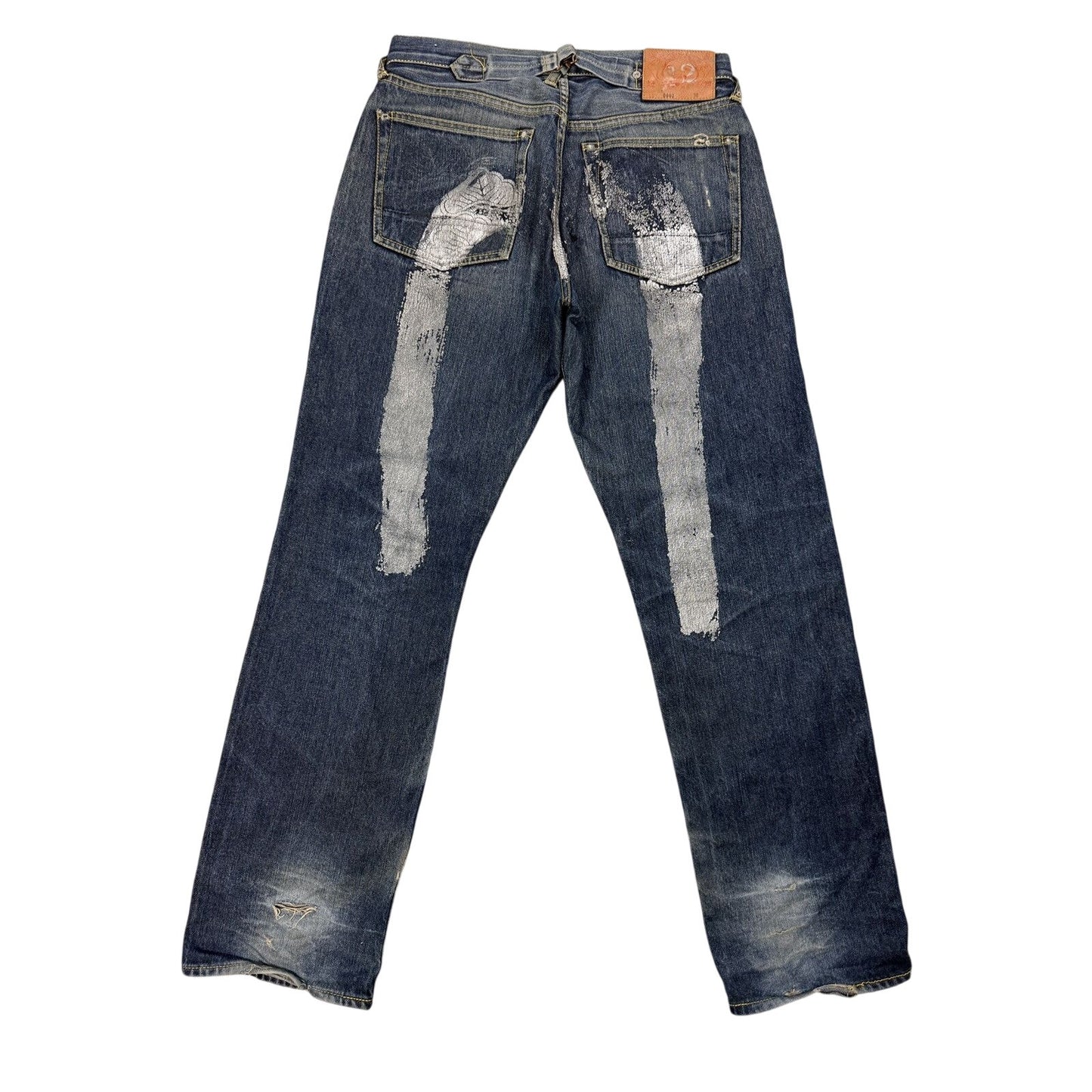 Evisu jeans silver daicock big logo selvedge denim