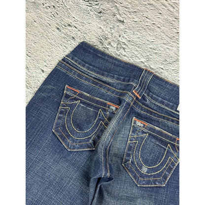 True Religion jeans flared navy contrast stitch Y2K Emma