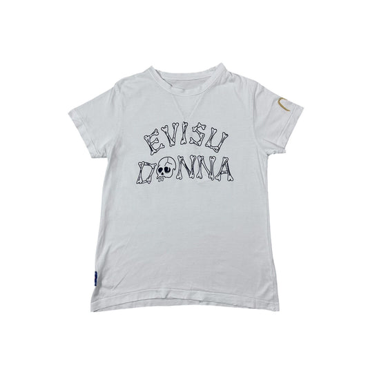 Evisu T-shirt big logo skull white Y2K Donna