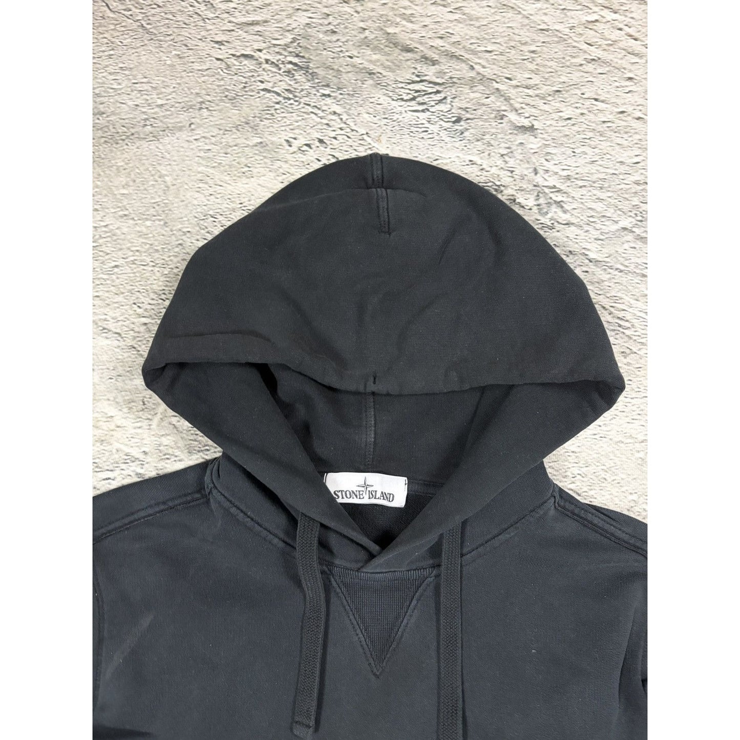 Stone island black hoodie with badge
