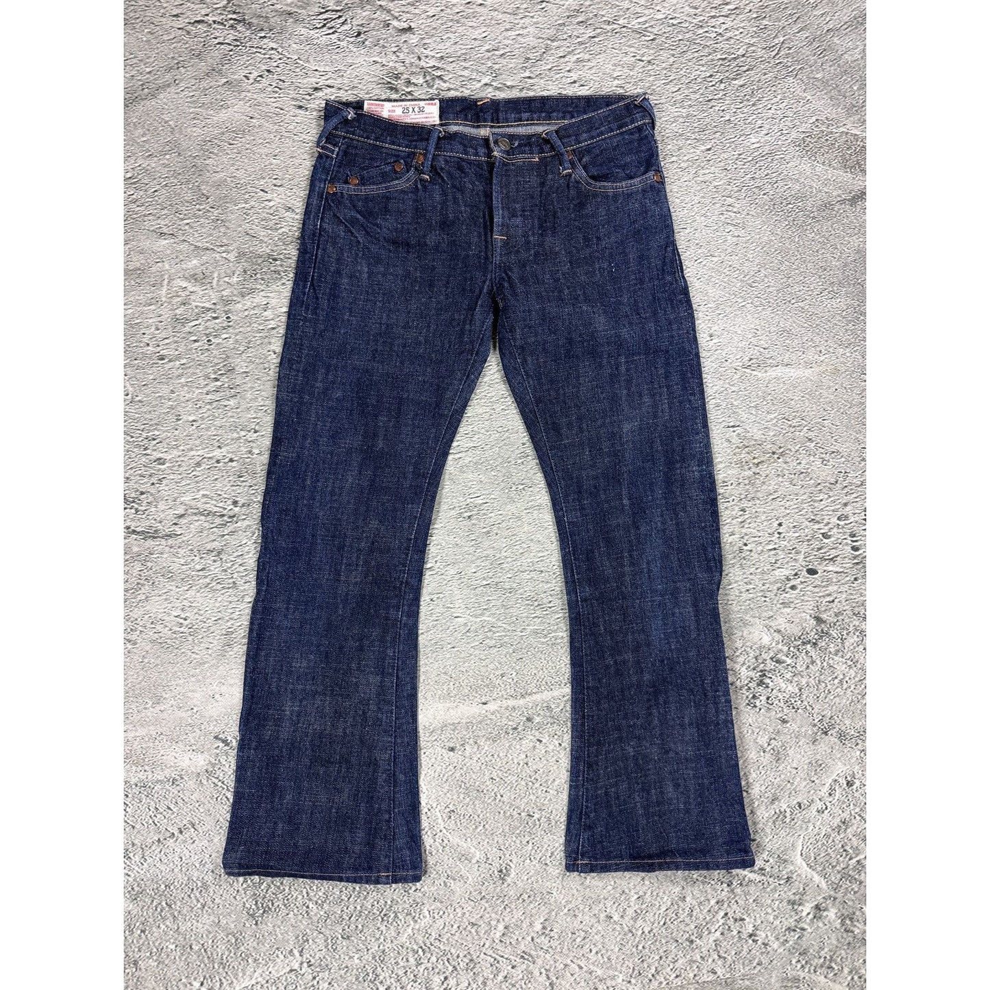Evisu Yamane jeans bootcut navy vintage smiley face gull
