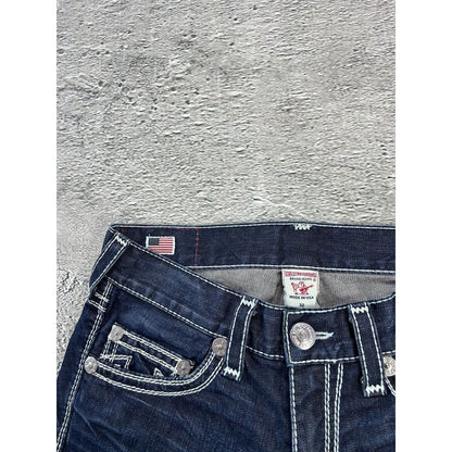 True Religion blue jeans white thick stitching Y2K Bobby