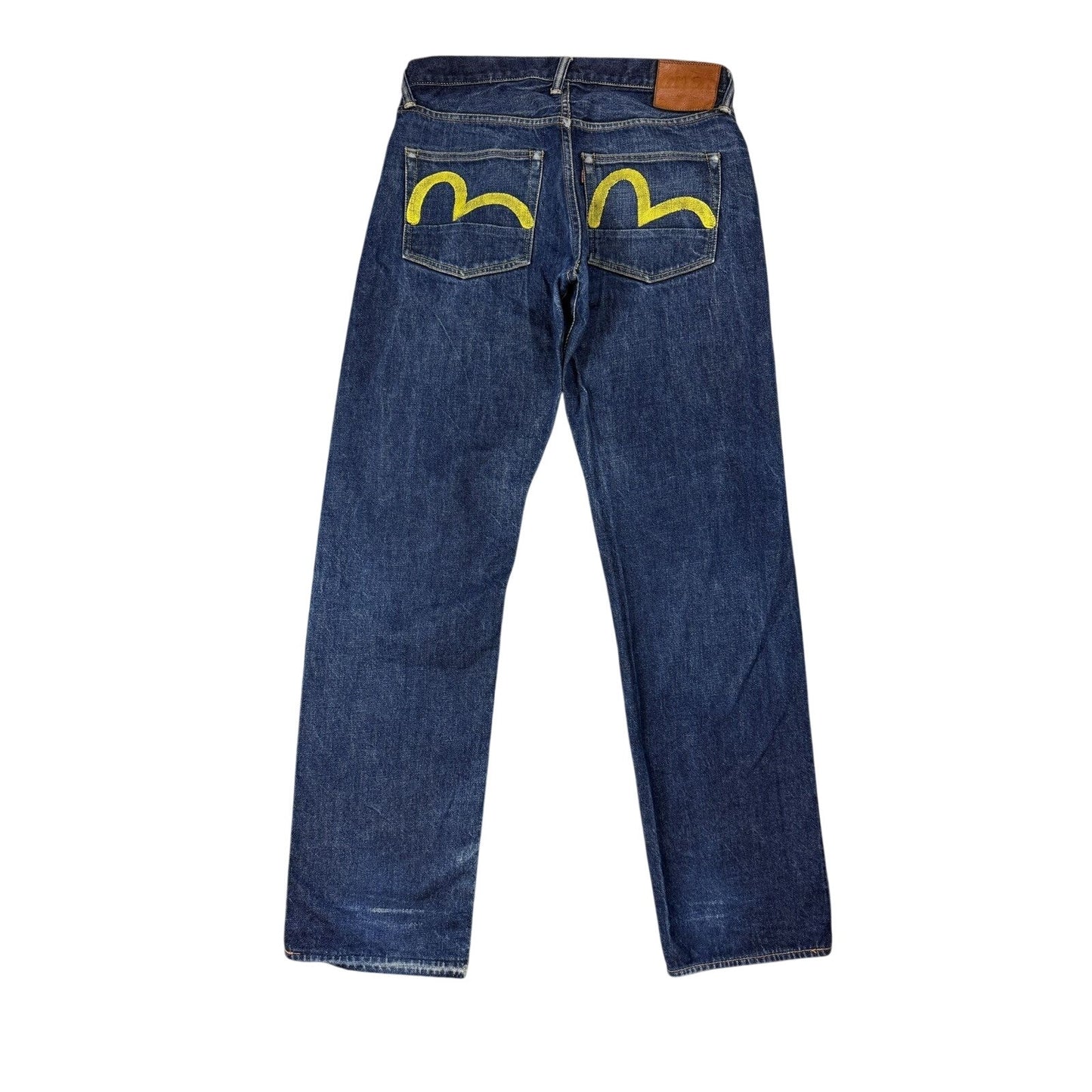 Evisu jeans daicock big logo yellow selvedge denim