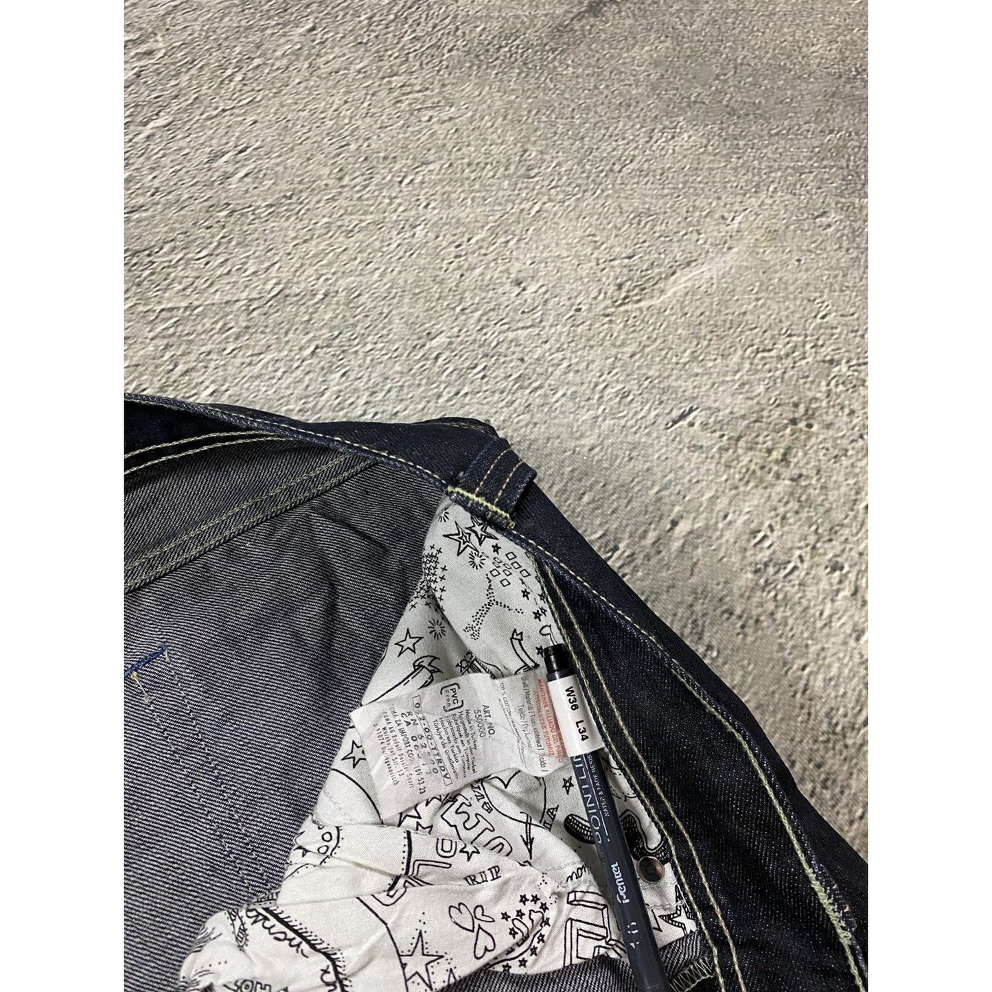 Evisu x Puma jorts black mint seagulls shorts denim