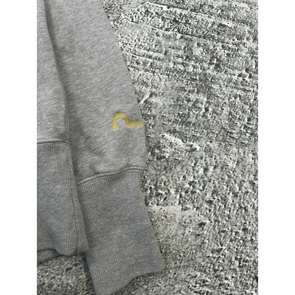 Evisu big logo hoodie seagull grey white Y2K Yamane