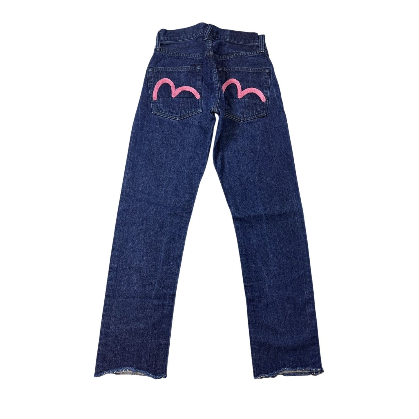 Evisu Donna blue jeans pink seagull embroidered
