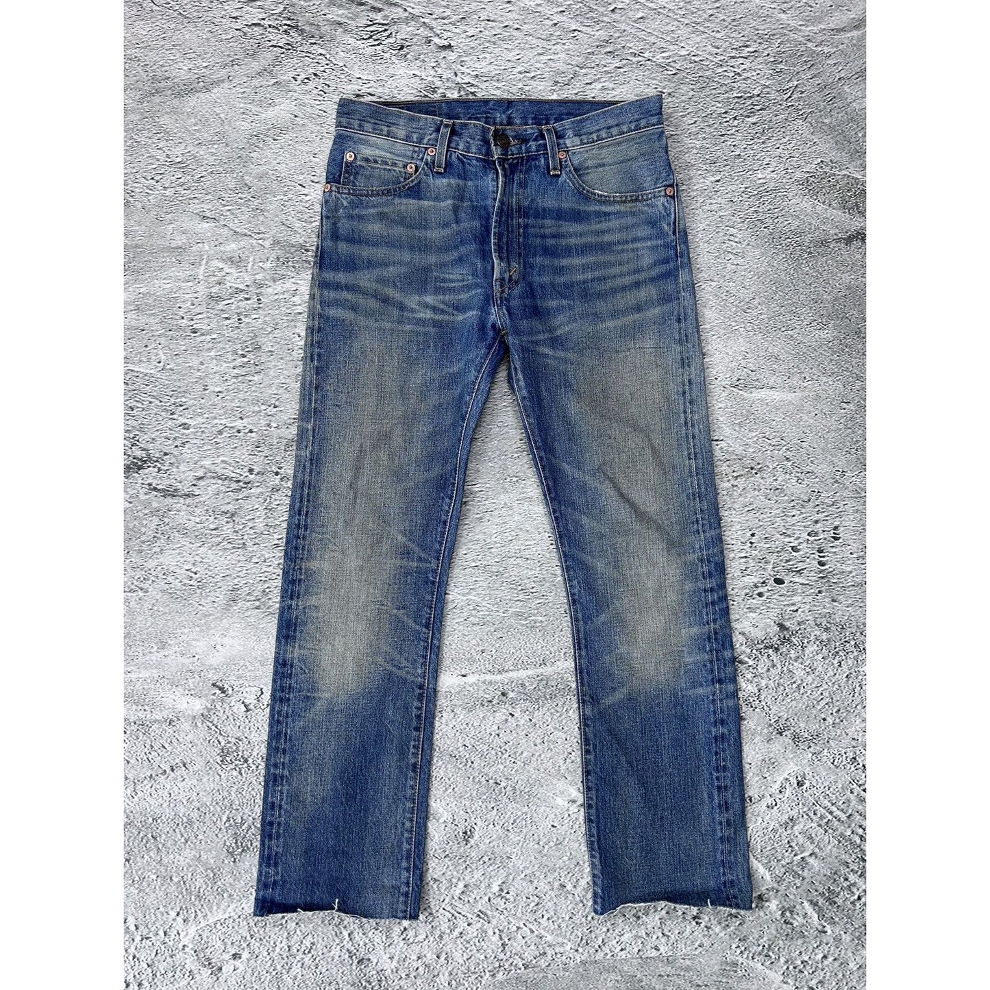 Levis Big E Selvedge Denim Distressed Jeans 505 - 0217