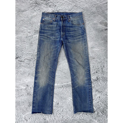 Levis Big E Selvedge Denim Distressed Jeans 505 - 0217