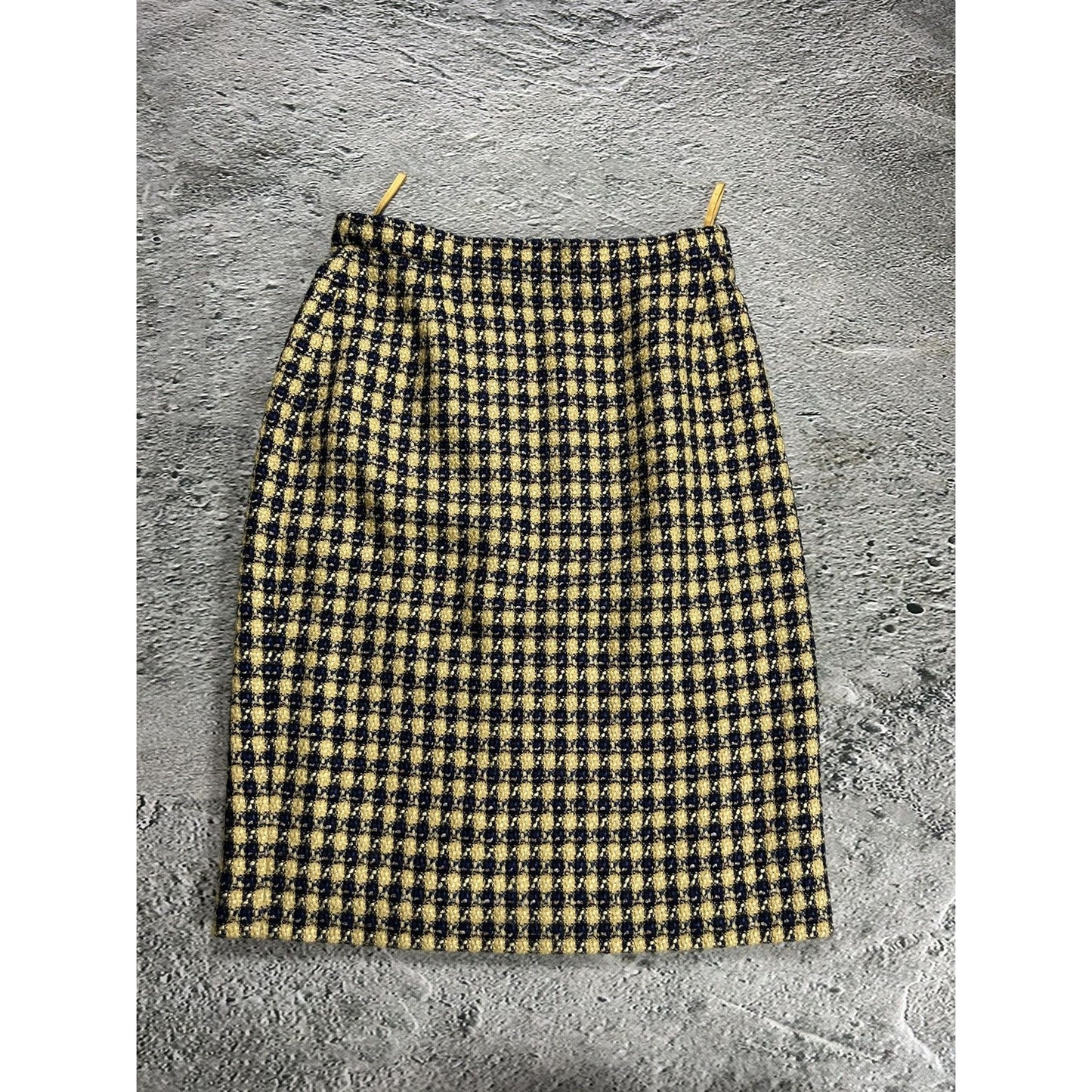 Escada vintage suit wool set blazer + skirt yellow