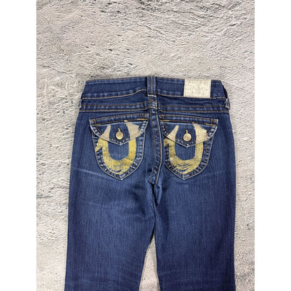 True Religion jeans flared blue Gold painted