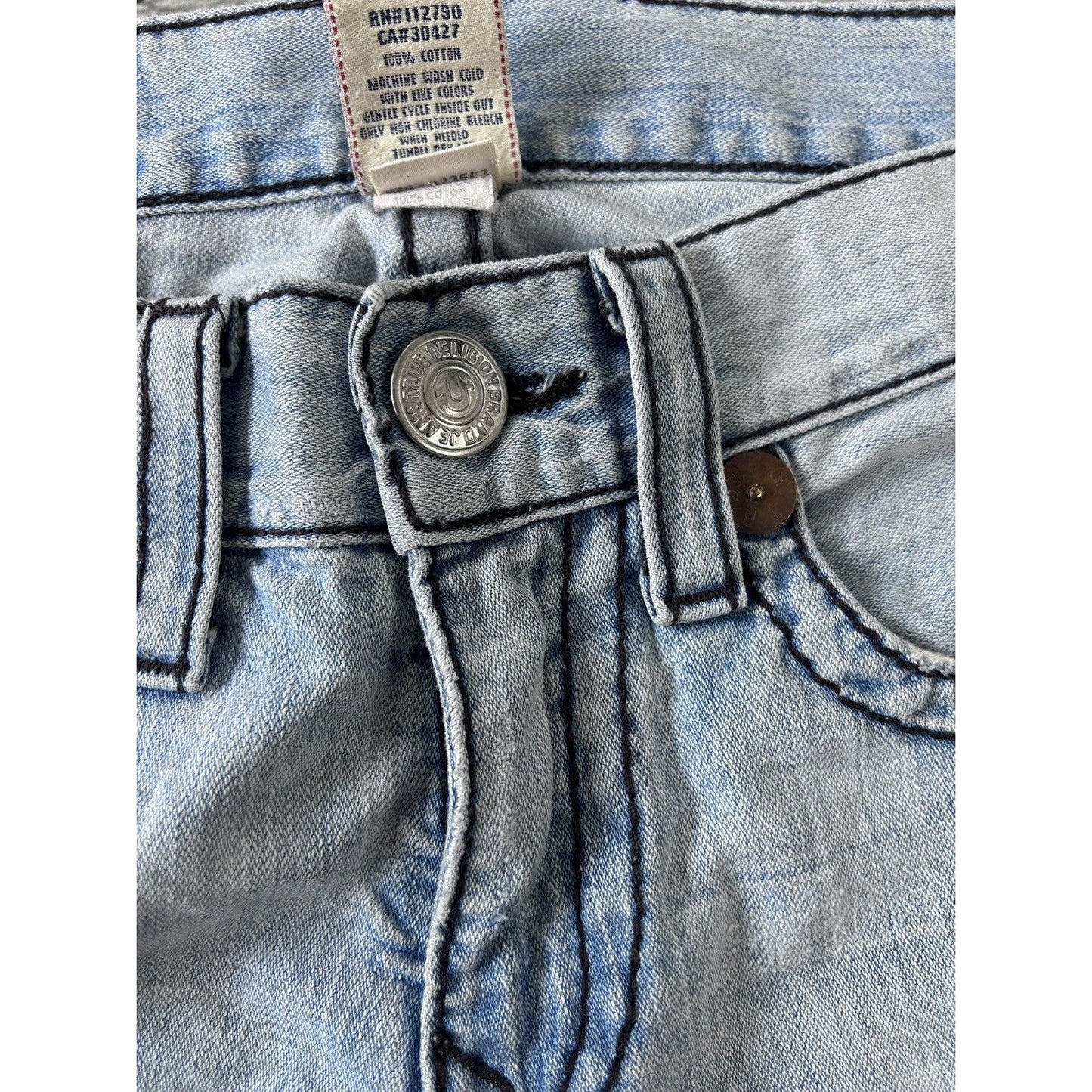True Religion vintage baby blue jeans Ricky Rainbow