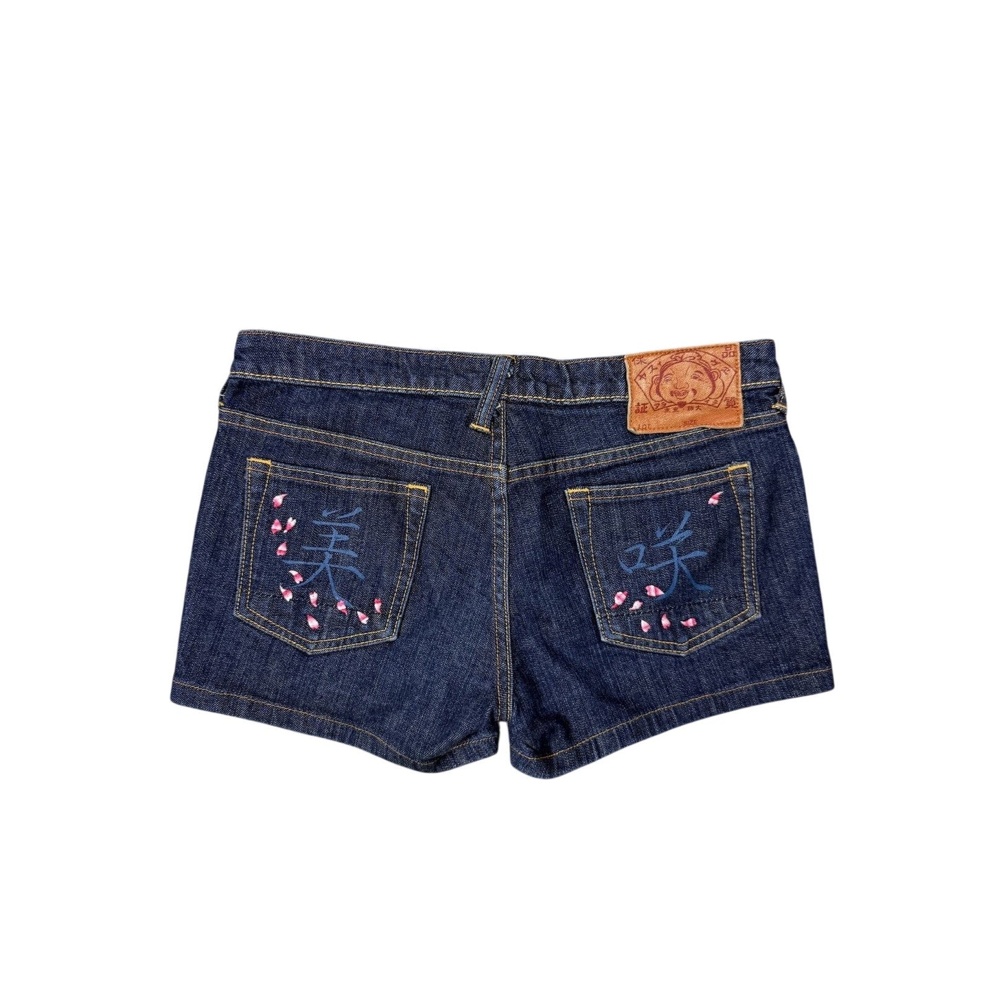 Evisu mini shorts flowers logo vintage jeans jorts sample