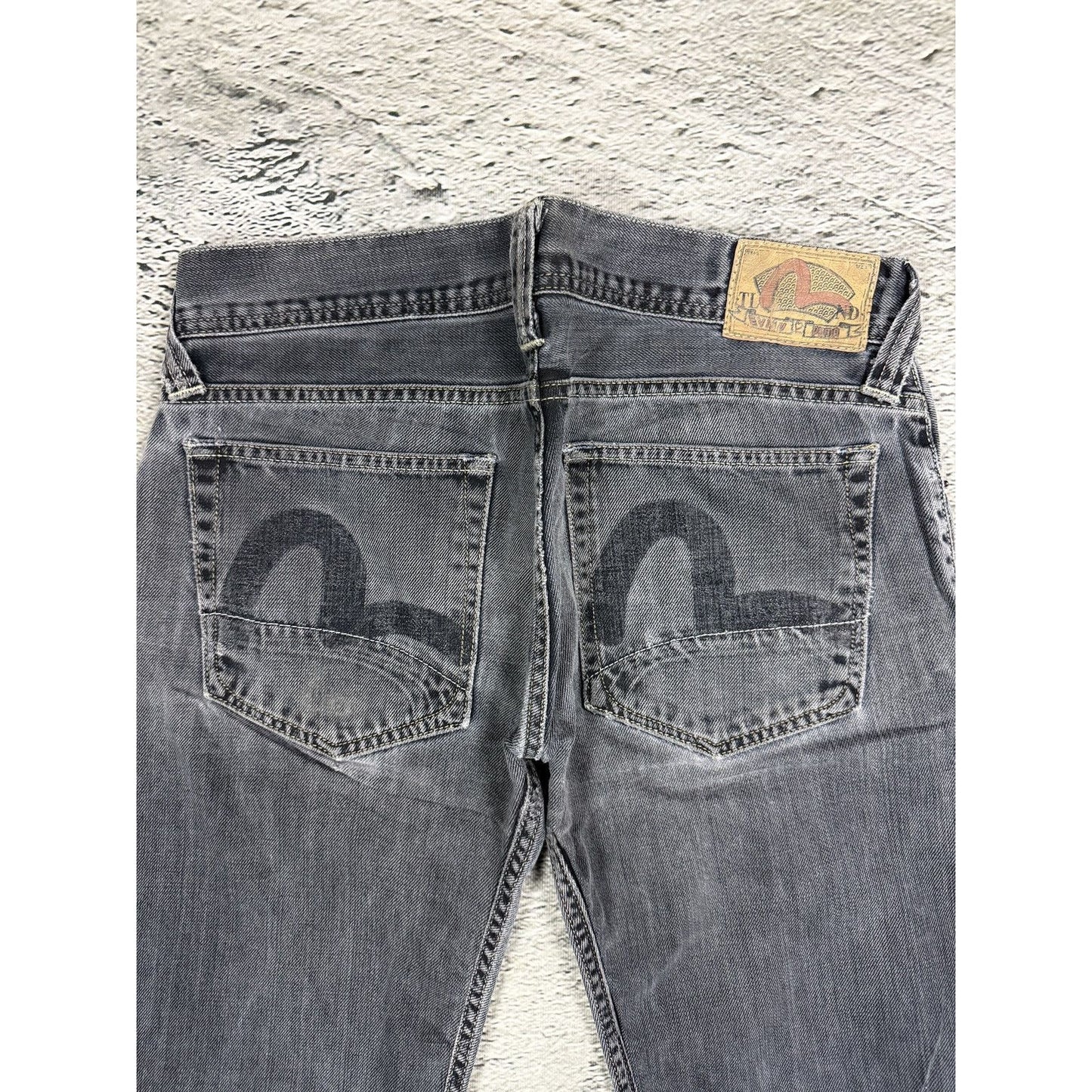 Evisu x Puma vintage washed black jeans gray bootcut