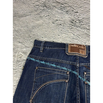 Pelle Pelle vintage navy blue jeans Y2K baggy denim big logo