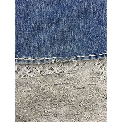 True Religion baby blue jeans white thick stitching Bobby