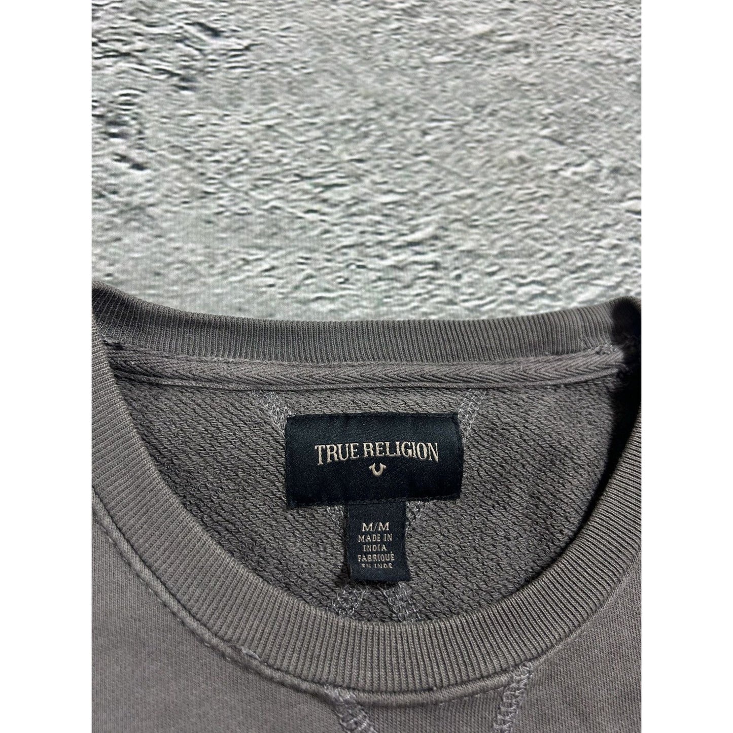 True Religion sweatshirt vintage horseshoe Y2K grey black