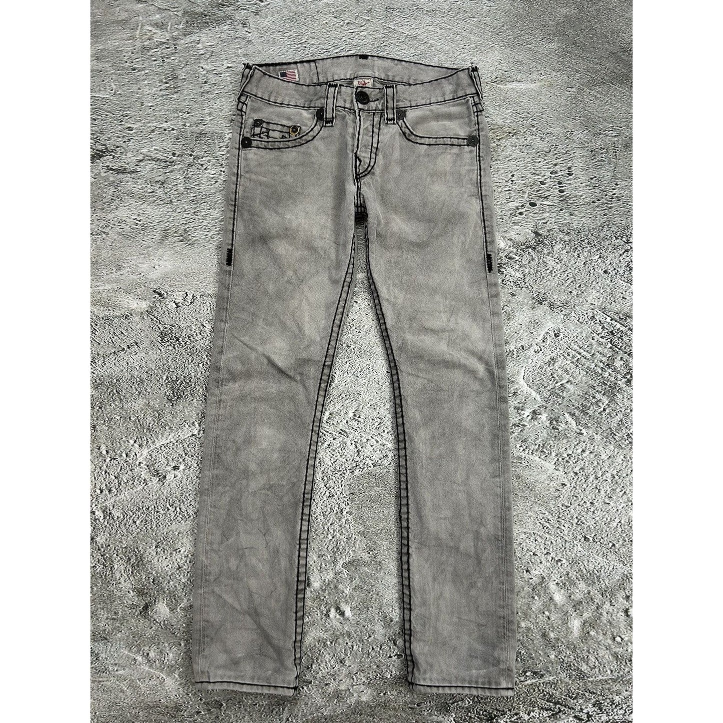 True Religion vintage grey jeans denim pants Y2K