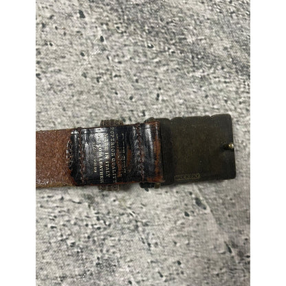 Diesel leather belt big buckle Y2K brown