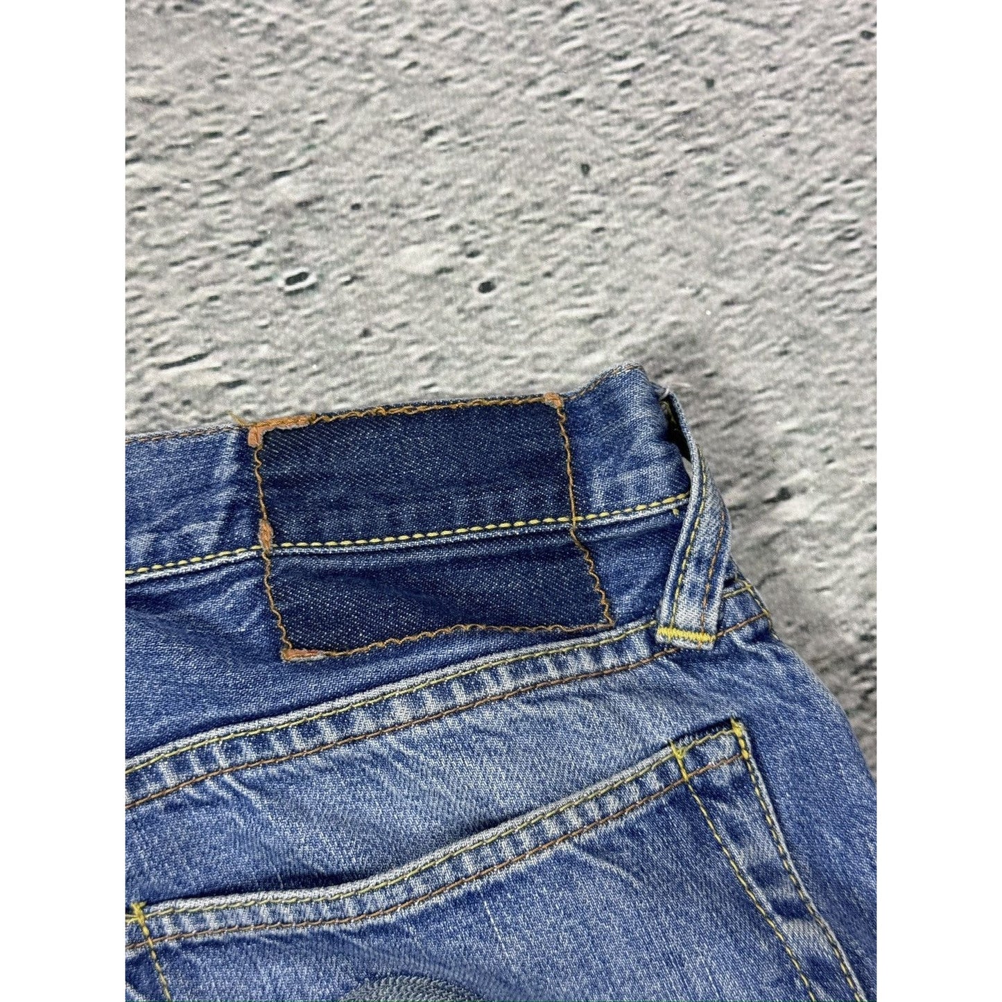 Evisu jorts seagulls embroidered logo vintage jeans shorts