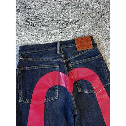 Evisu jeans daicock big logo red selvedge denim Japan