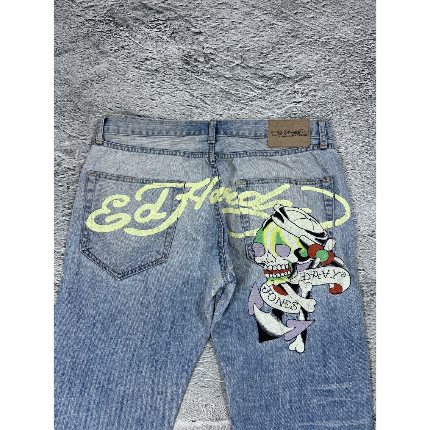 Ed Hardy Christian Audigier vintage jeans big logo pants