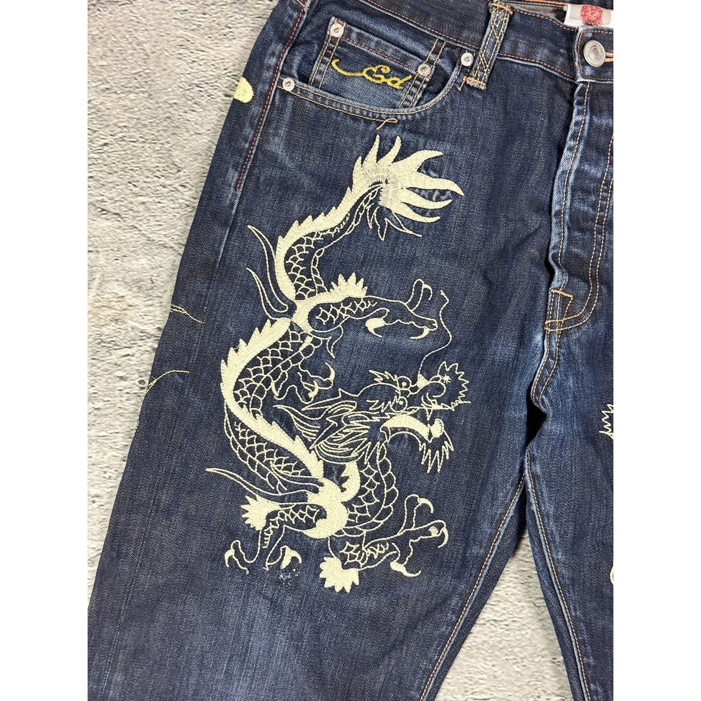 Ed Hardy Christian Audigier vintage jeans big logo dragon