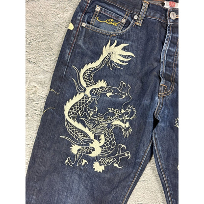 Ed Hardy Christian Audigier vintage jeans big logo dragon